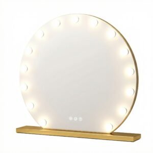 AuraGlow Gold Vanity Mirror
