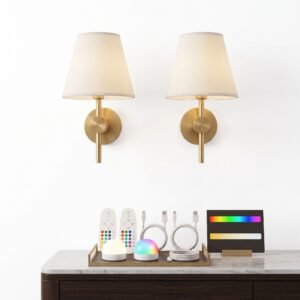 Aurowick – Rechargeable Wall Light Gold Wireless Sconce