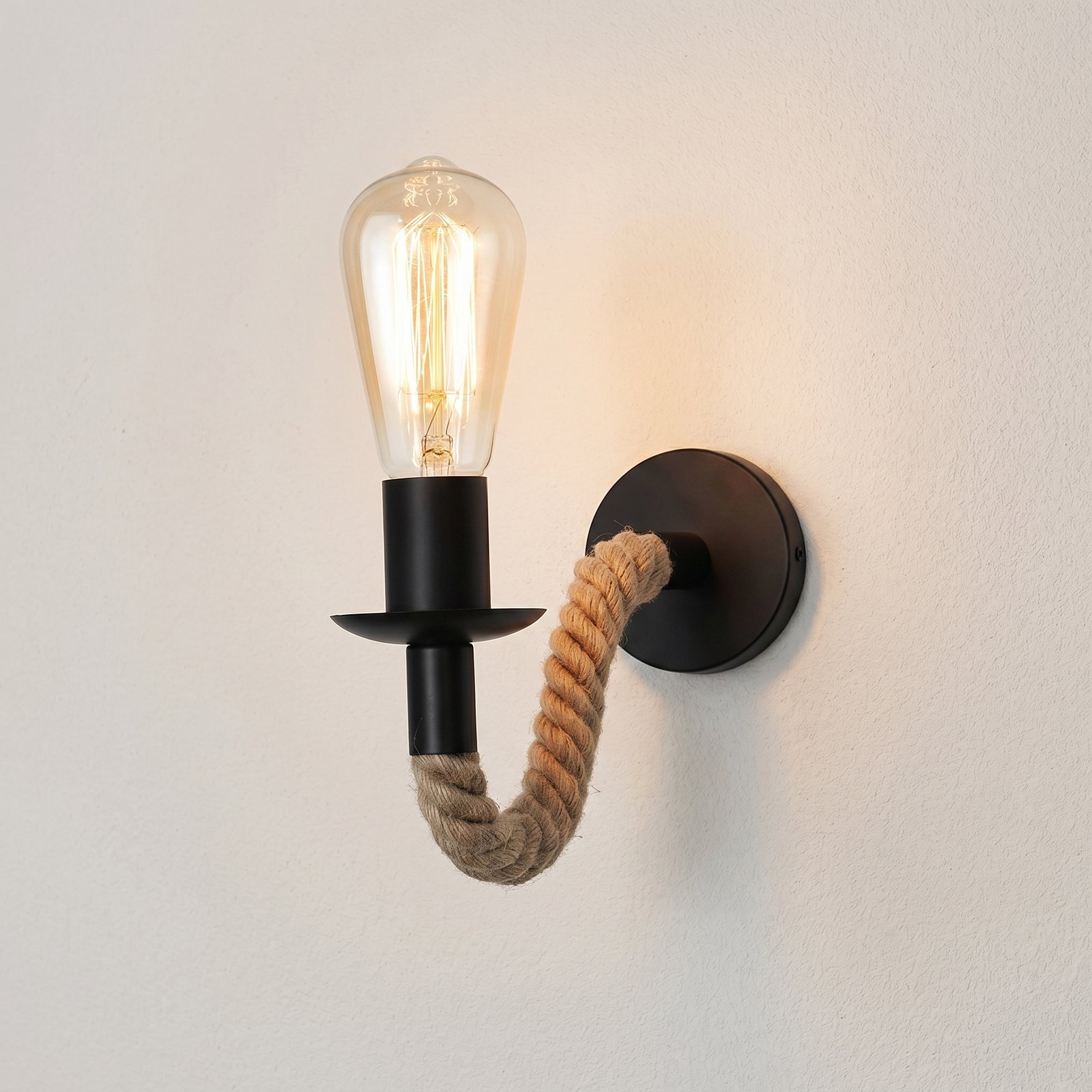 Ropewick – Vintage Hemp Rope Rechargeable Wall Sconce