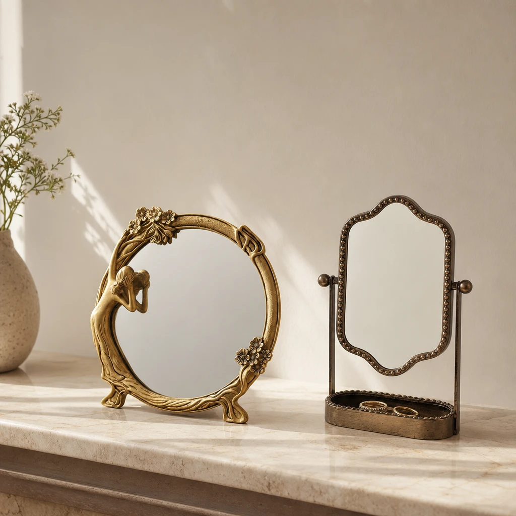 Antique gold and brass decorative mirrors