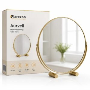 Aurveil – Round Gold Vanity Mirror