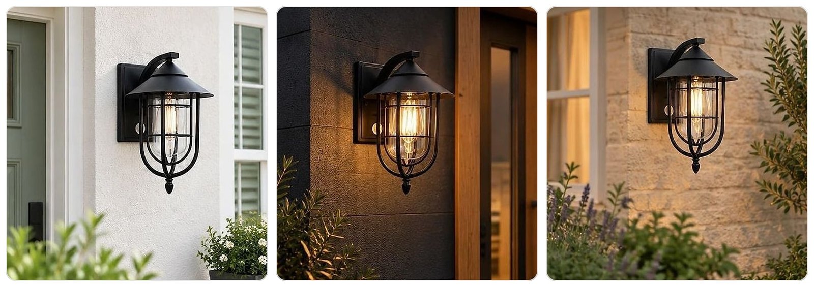 Aldervyn Birdcage Porch Wall Light, shown in use at home