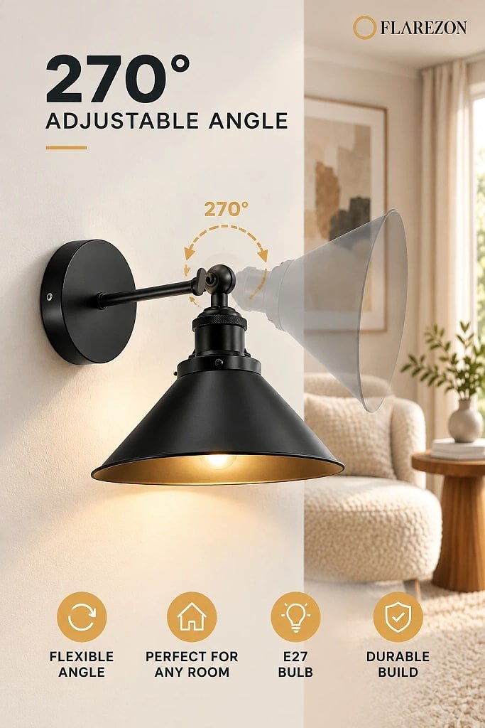 Arcveld Cone Arm Wireless Wall Sconce, how to unpack and set it up