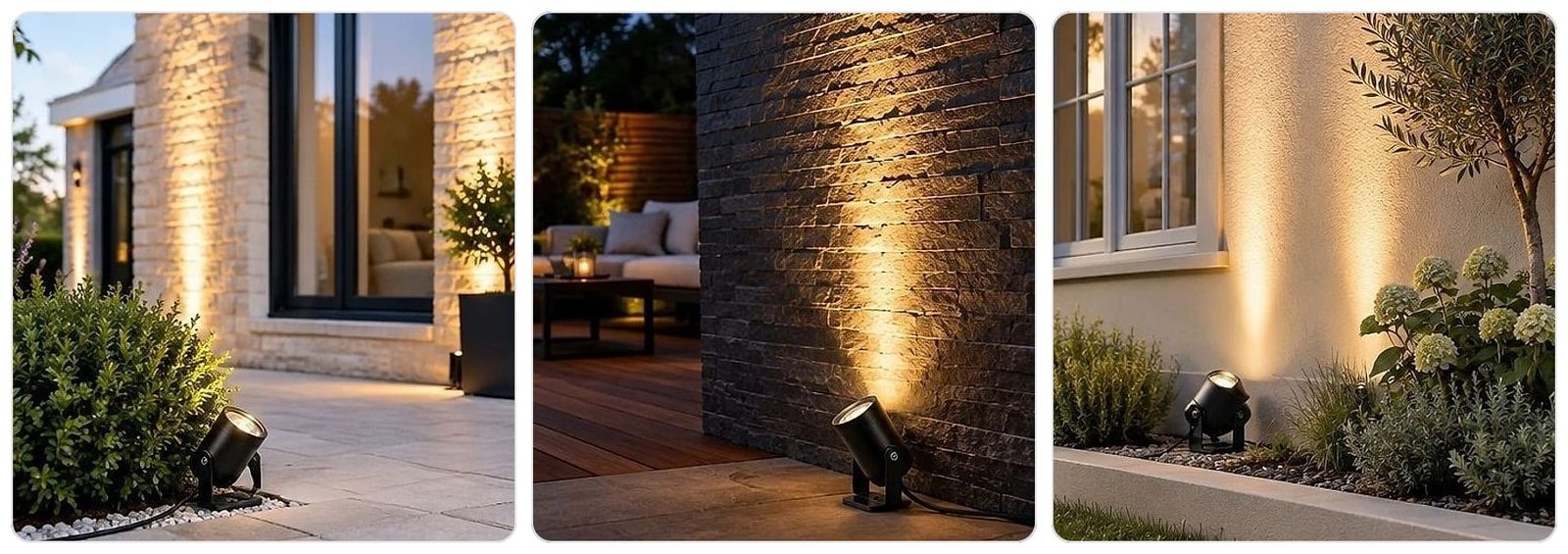 Beacora Waterproof Outdoor LED Spotlight Flarezon, shown in use at home