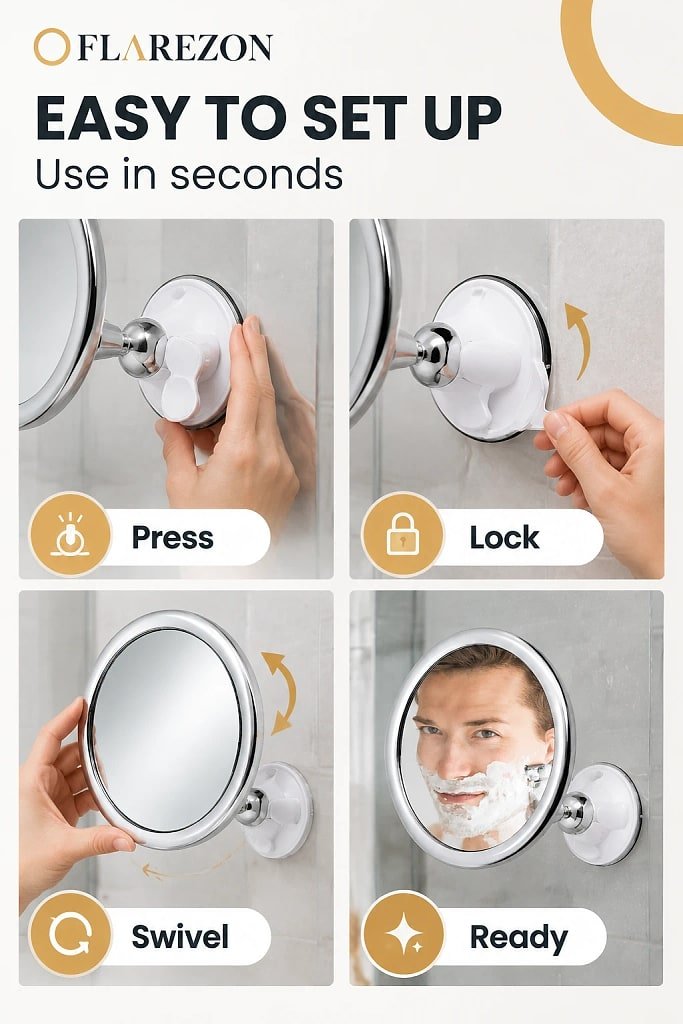 Clarion Fogless Shower Mirror, how to unpack and set it up
