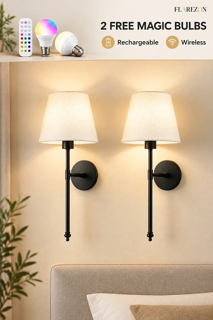 Haveston Mid Century Wireless Wall Sconce, how to unpack and set it up