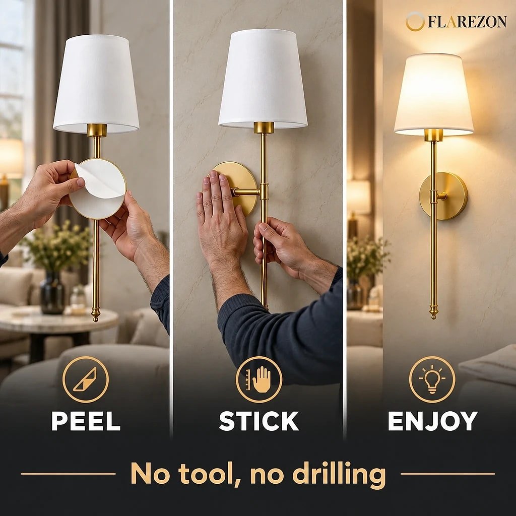 Haveston Mid Century Wireless Wall Sconce, compared with the usual alternative