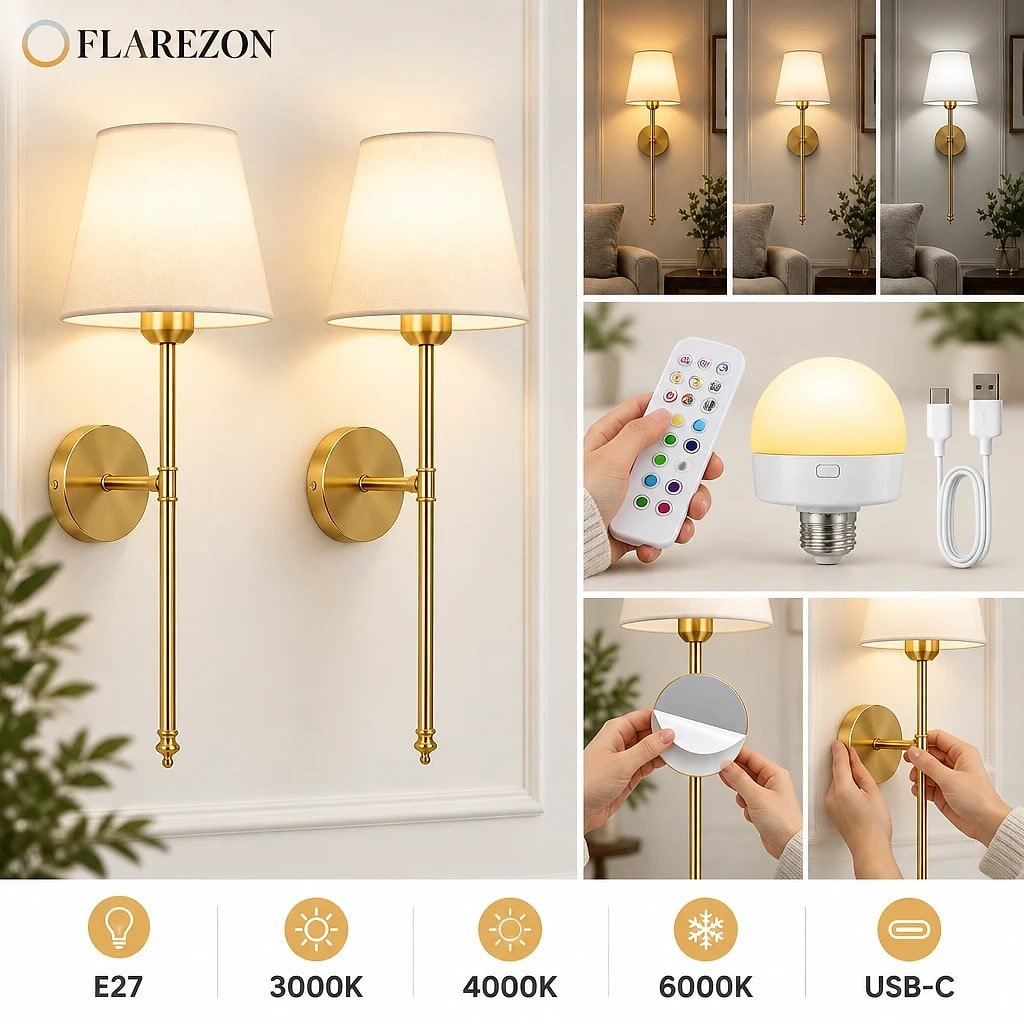 Haveston Mid Century Wireless Wall Sconce, durability and protection detail