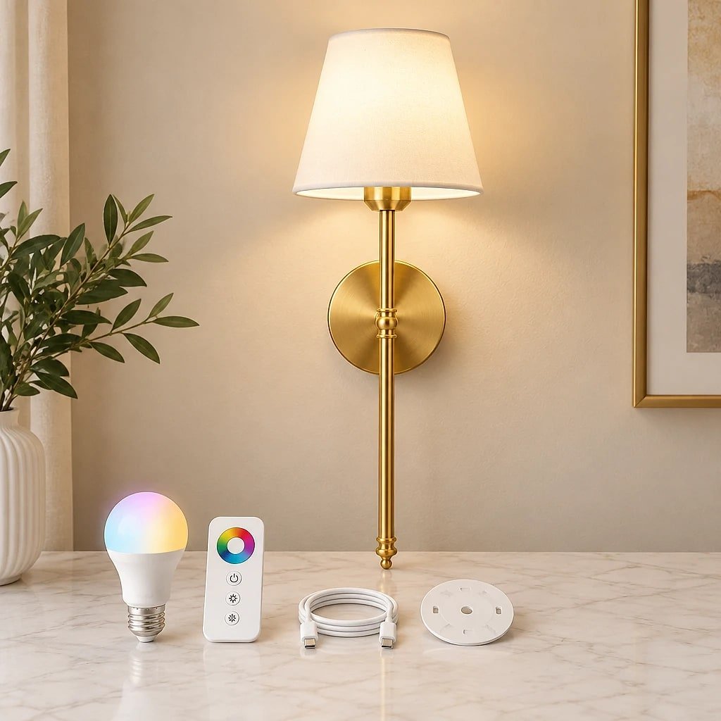 Haveston Mid Century Wireless Wall Sconce, what is included in the box