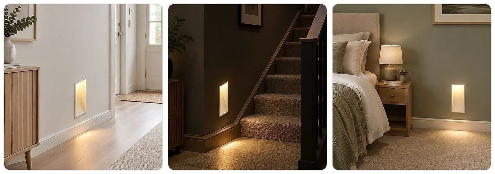 Lumenby Motion Sensor Recessed Wall Sconce, shown in use at home