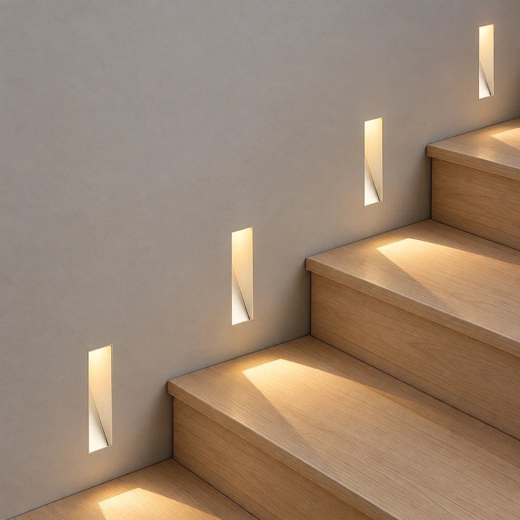 Lumenby Motion Sensor Recessed Wall Sconce, close-up of the main features