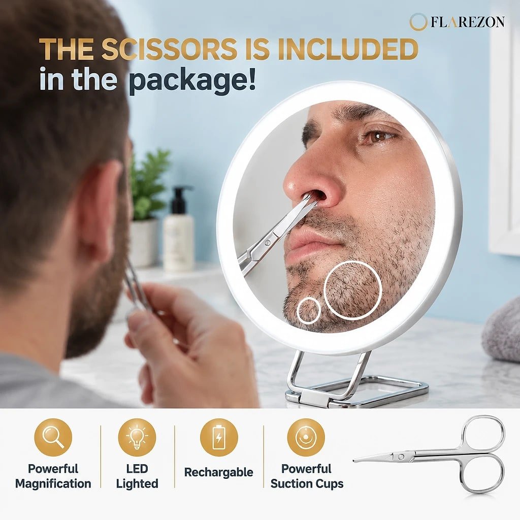 Lumetta 30x Magnifying LED Mirror, what is included in the box