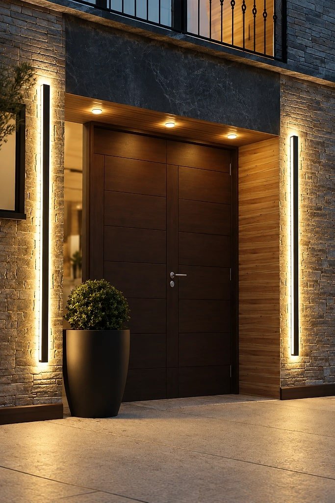 Noctura Linear Outdoor Wall Lamp, materials and construction detail